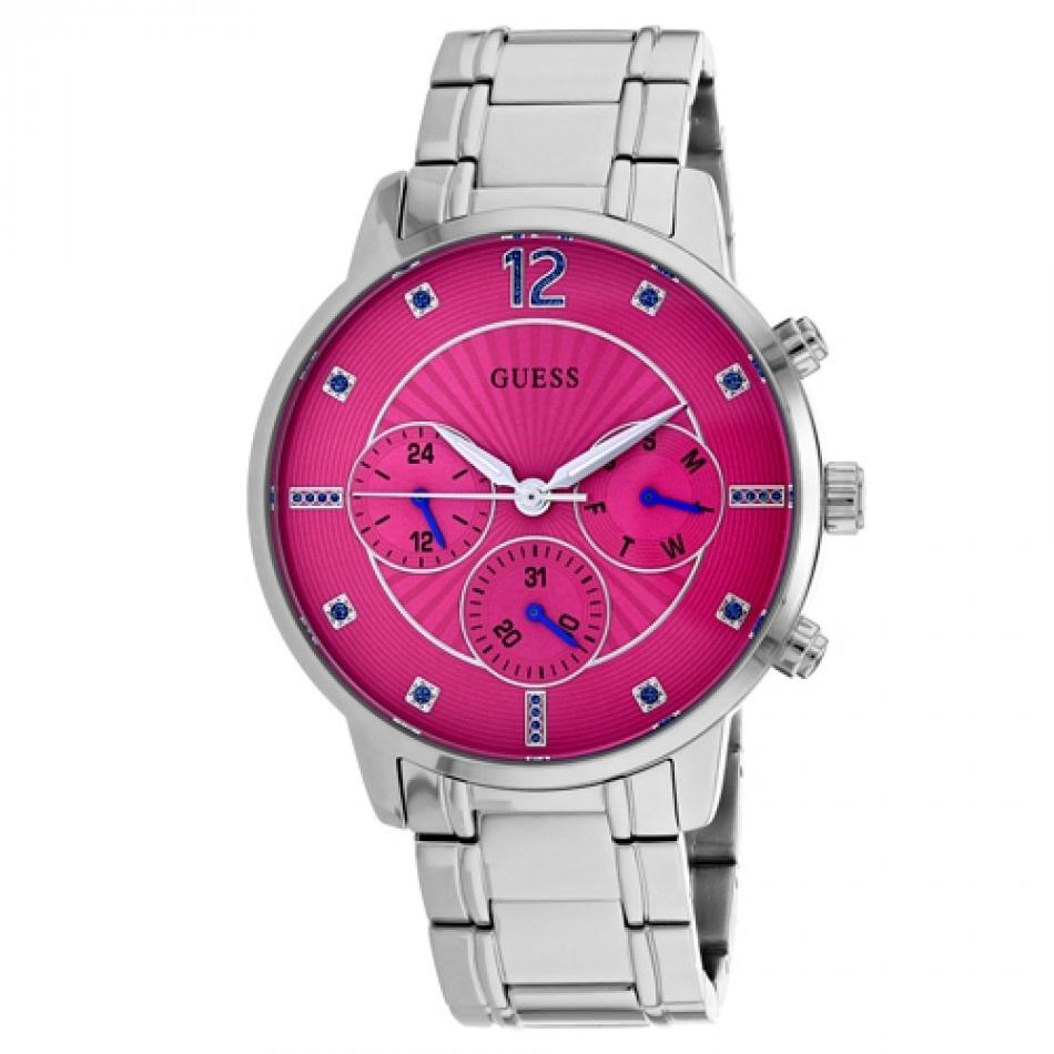 Guess Women's W0941L3 Sunset Multi-Function Crystal Stainless Steel Watch