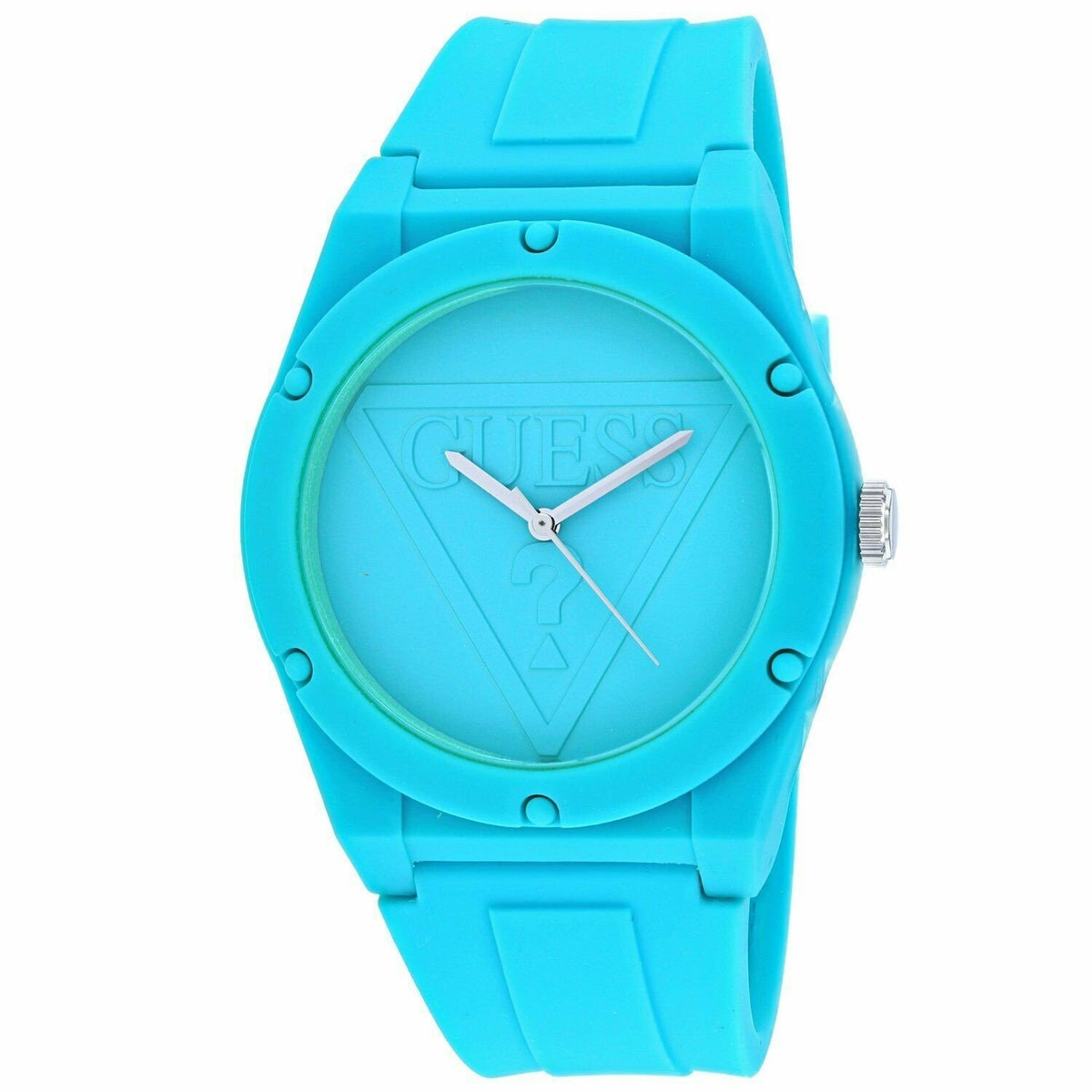 Guess Women&#39;s W0979L10 Retro Pop Blue Silicone Watch