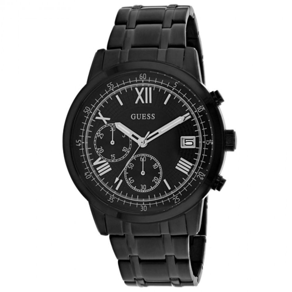 Guess Men&#39;s W1001G3 Summit Chronograph Black Stainless Steel Watch