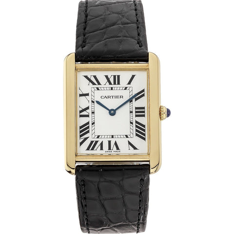 Cartier Unisex W1018855 Tank Black Leather Watch