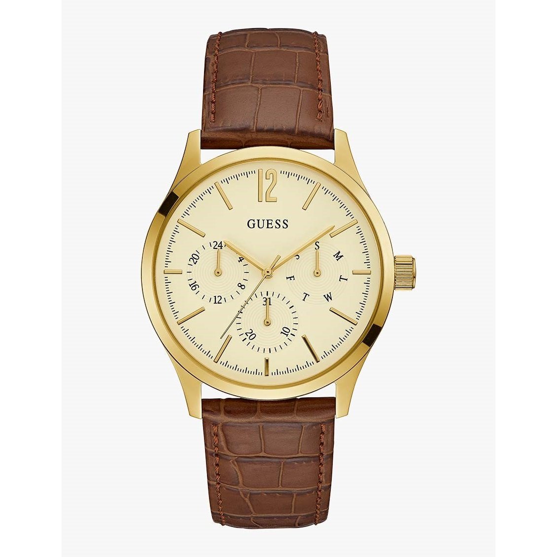 Guess Men's W1041G2 Regent Brown Leather Watch