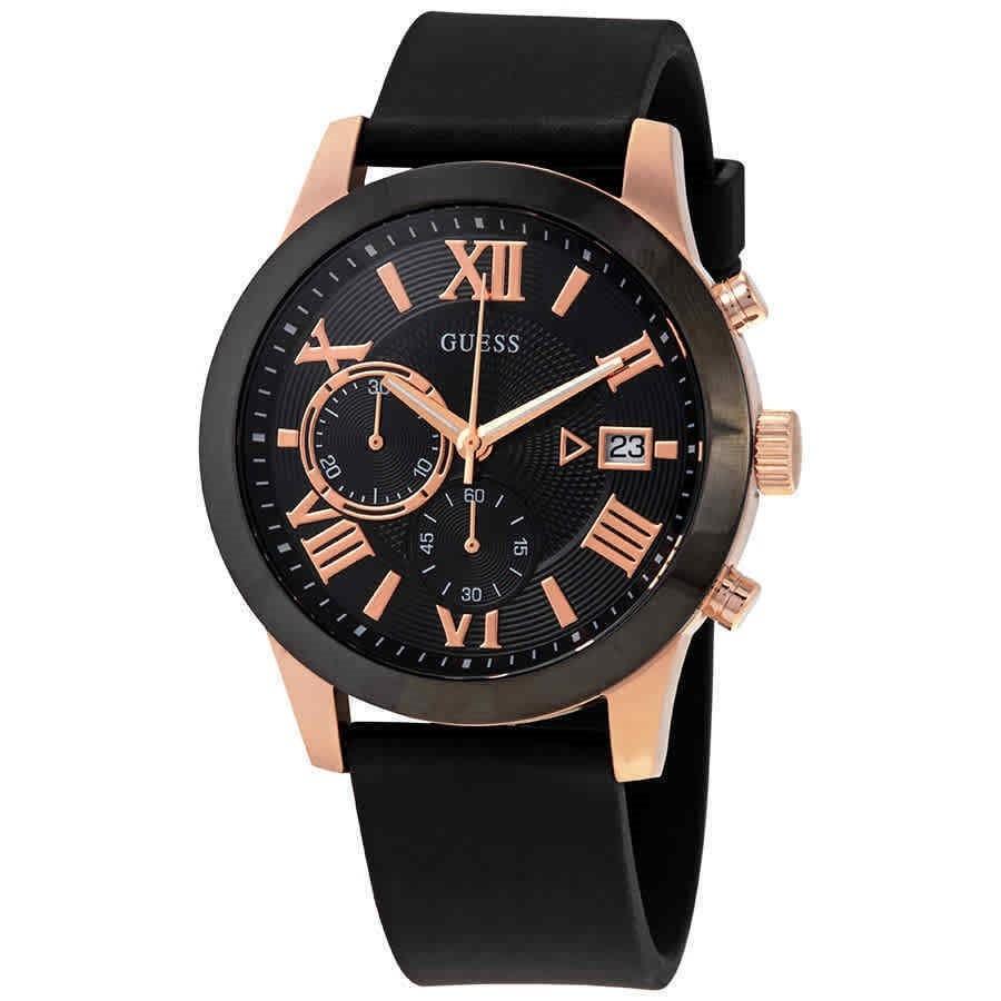 Guess Men's W1055G3 Atlas Black Silicone Watch