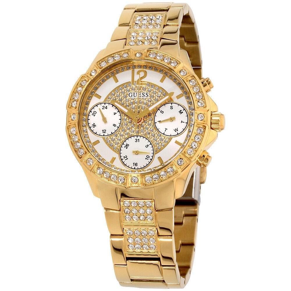 Guess Women's W1071L2 Roxy Chronograph Gold-Tone Stainless Steel with Sets of Crystal Watch