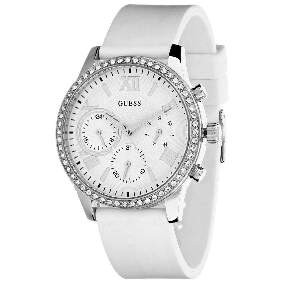 Guess Women&#39;s W1135L7 Solar White Silicone Watch