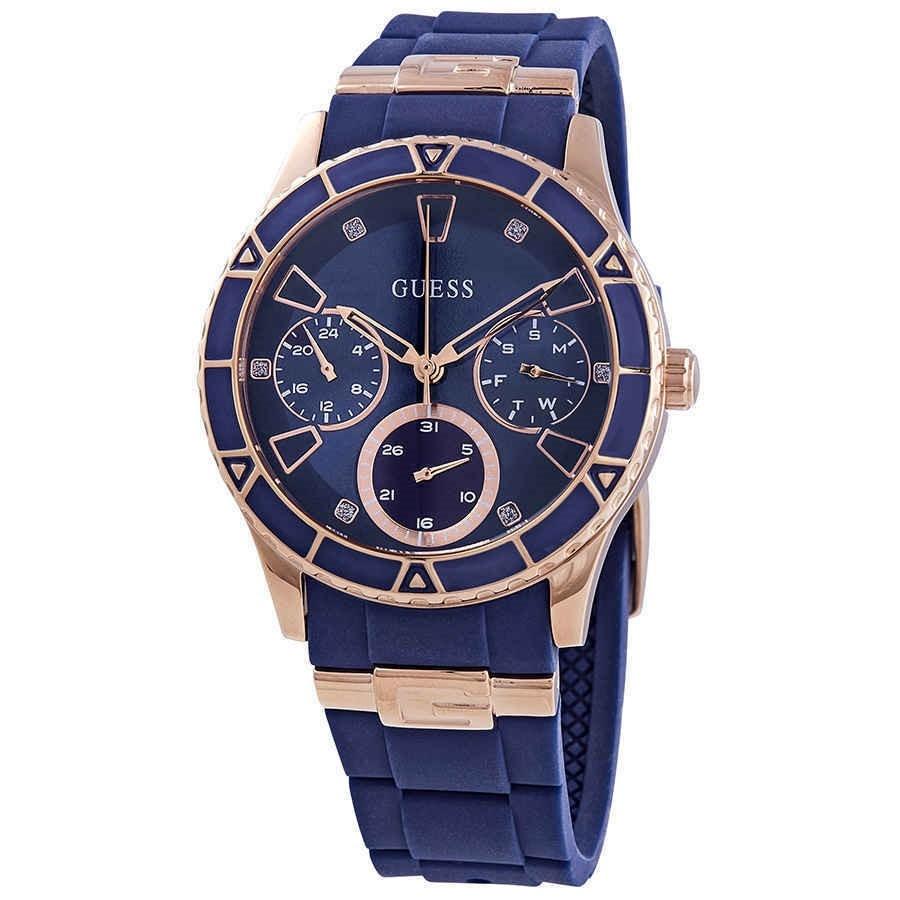 Guess Women&#39;s W1157L3 Valencia  Blue Silicone Watch