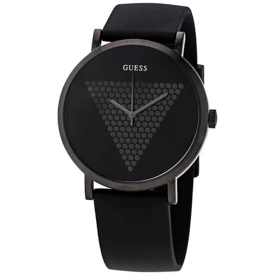 Guess Men&#39;s W1161G2 Imprint Black Silicone Watch