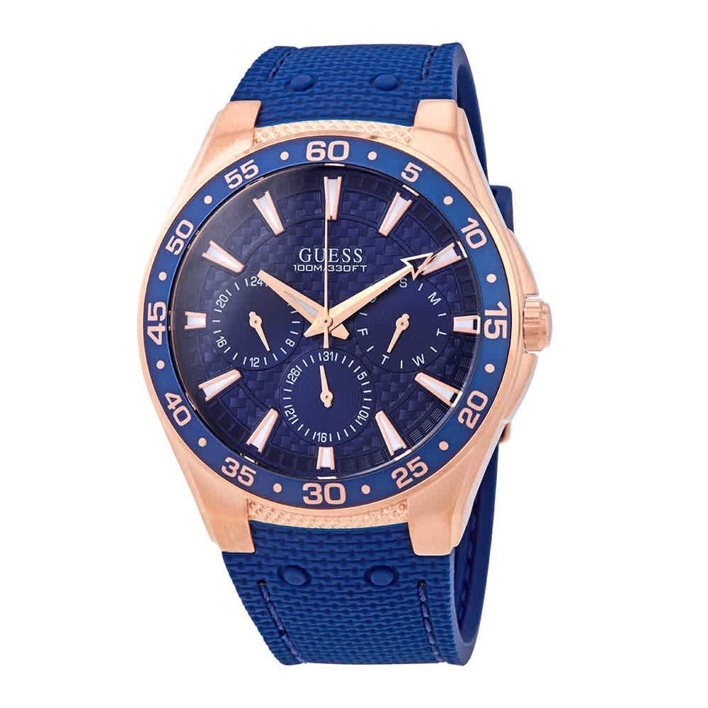 Guess Men&#39;s W1171G4 Atlantic Blue Silicone Watch