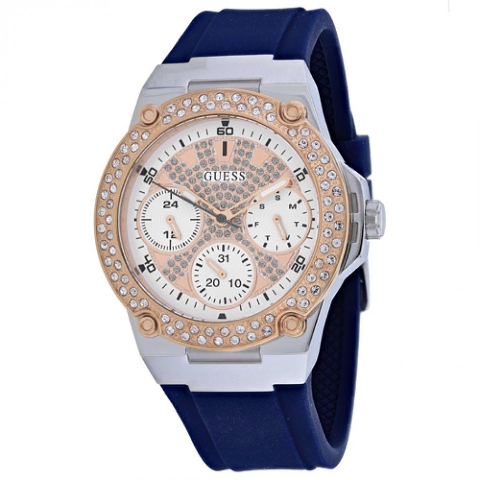 Guess Women&#39;s W1291L2 Zena Blue Silicone Watch