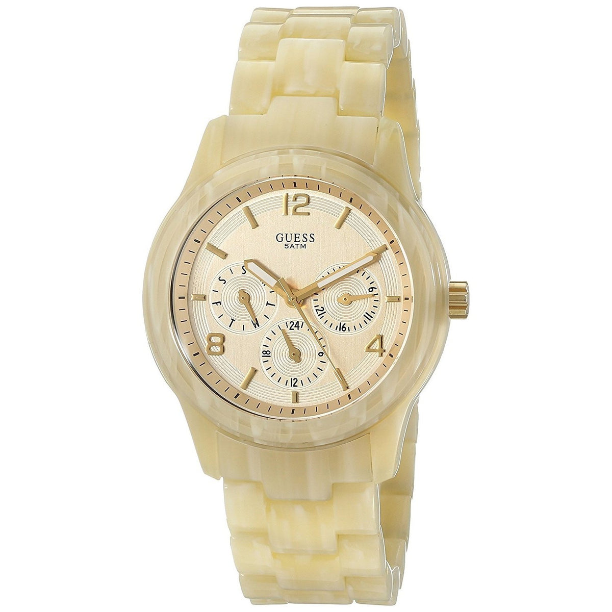 Guess Women&#39;s W13572L2 Spectrum Multi-Function Brown Plastic Watch