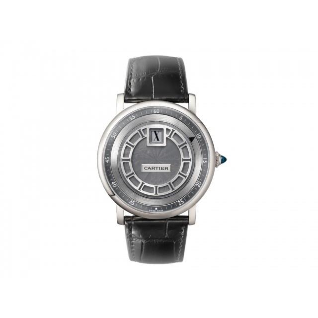 Cartier Men's W1553851 Rotonde De Cartier Black Leather Watch