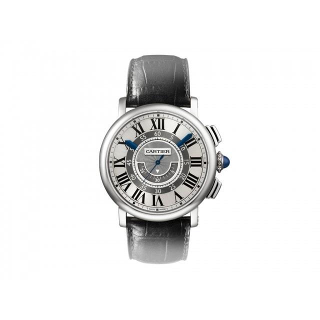 Cartier Men's W1556051 Rotonde De Cartier Chronograph Black Leather Watch