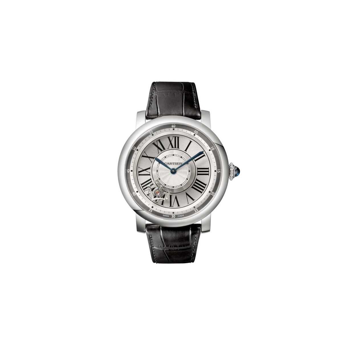 Cartier Men's W1556204 Rotonde De Cartier Black Leather Watch