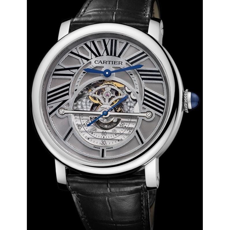 Cartier Men's W1556211 Rotonde De Cartier Black Leather Watch