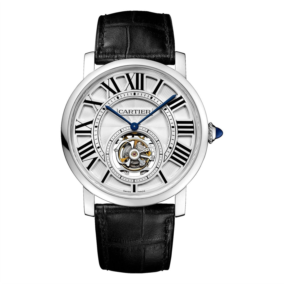 Cartier Men's W1556216 Rotonde De Cartier Black Leather Watch