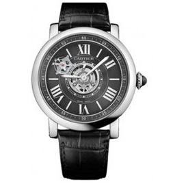 Cartier Men's W1556221 Rotonde De Cartier Black Leather Watch