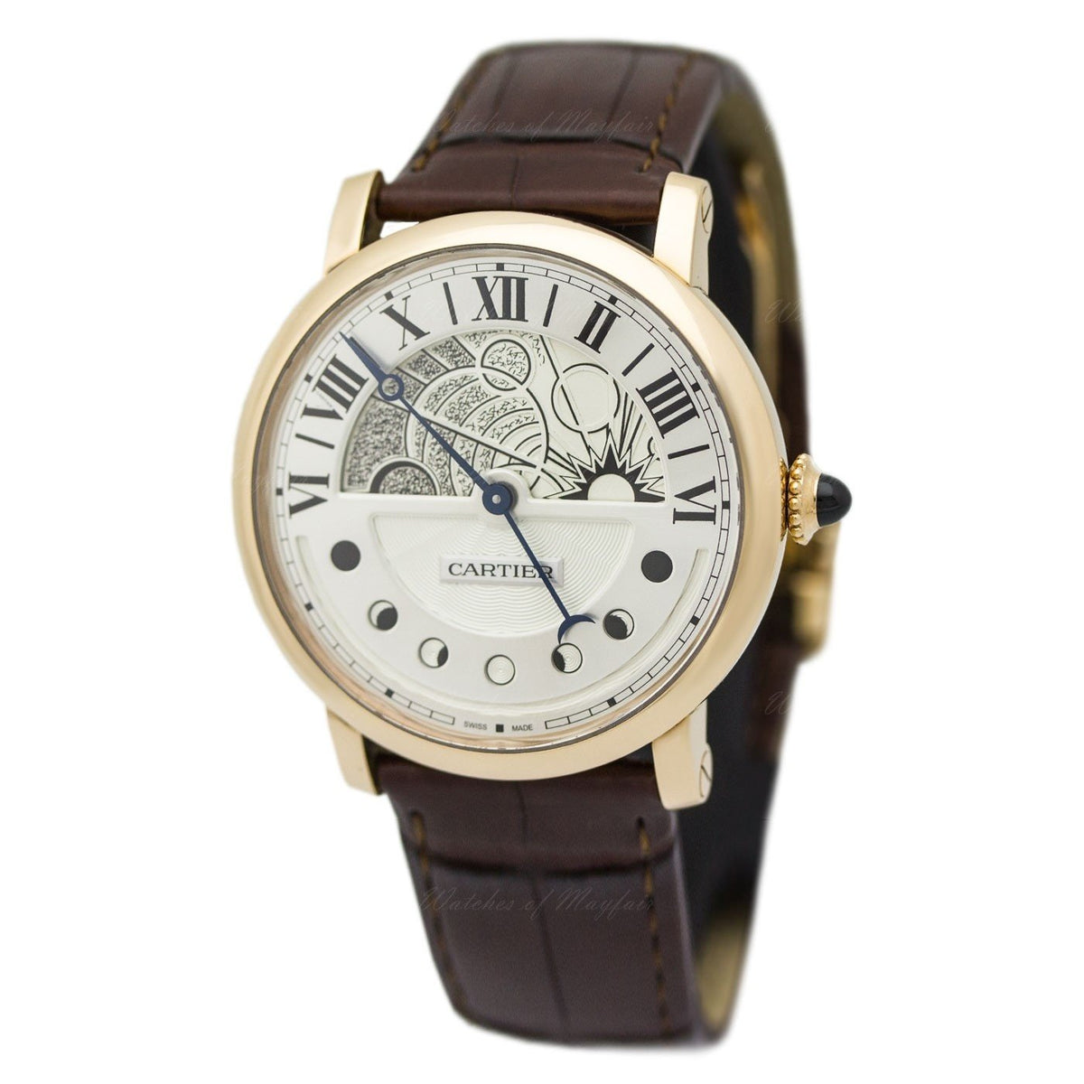 Cartier Men's W1556243 Rotonde De Cartier Brown Leather Watch