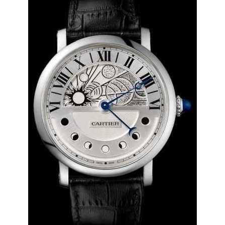 Cartier Men's W1556244 Rotonde De Cartier Black Leather Watch