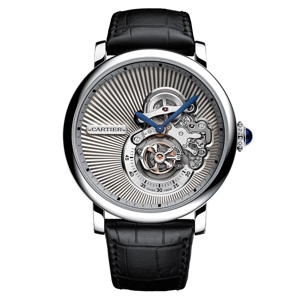 Cartier Men's W1556246 Rotonde De Cartier Black Leather Watch