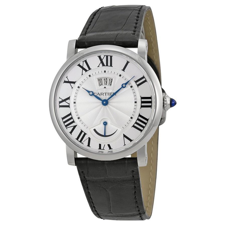 Cartier Men&#39;s W1556369 Rotonde Automatic Black Leather Watch