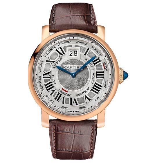 Cartier Men's W1580001 Rotonde De Cartier Brown Leather Watch