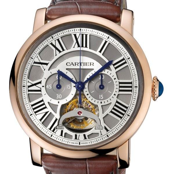 Cartier Men's W1580032 Rotonde De Cartier Chronograph Brown Leather Watch