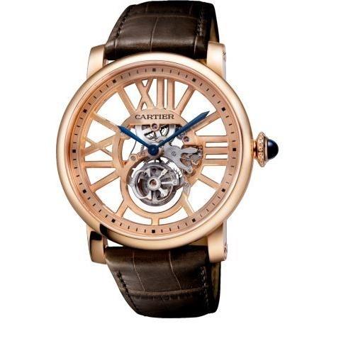 Cartier Men's W1580046 Rotonde De Cartier Brown Leather Watch