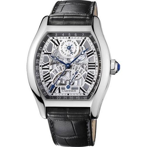 Cartier Men's W1580048 Tortue Black Leather Watch