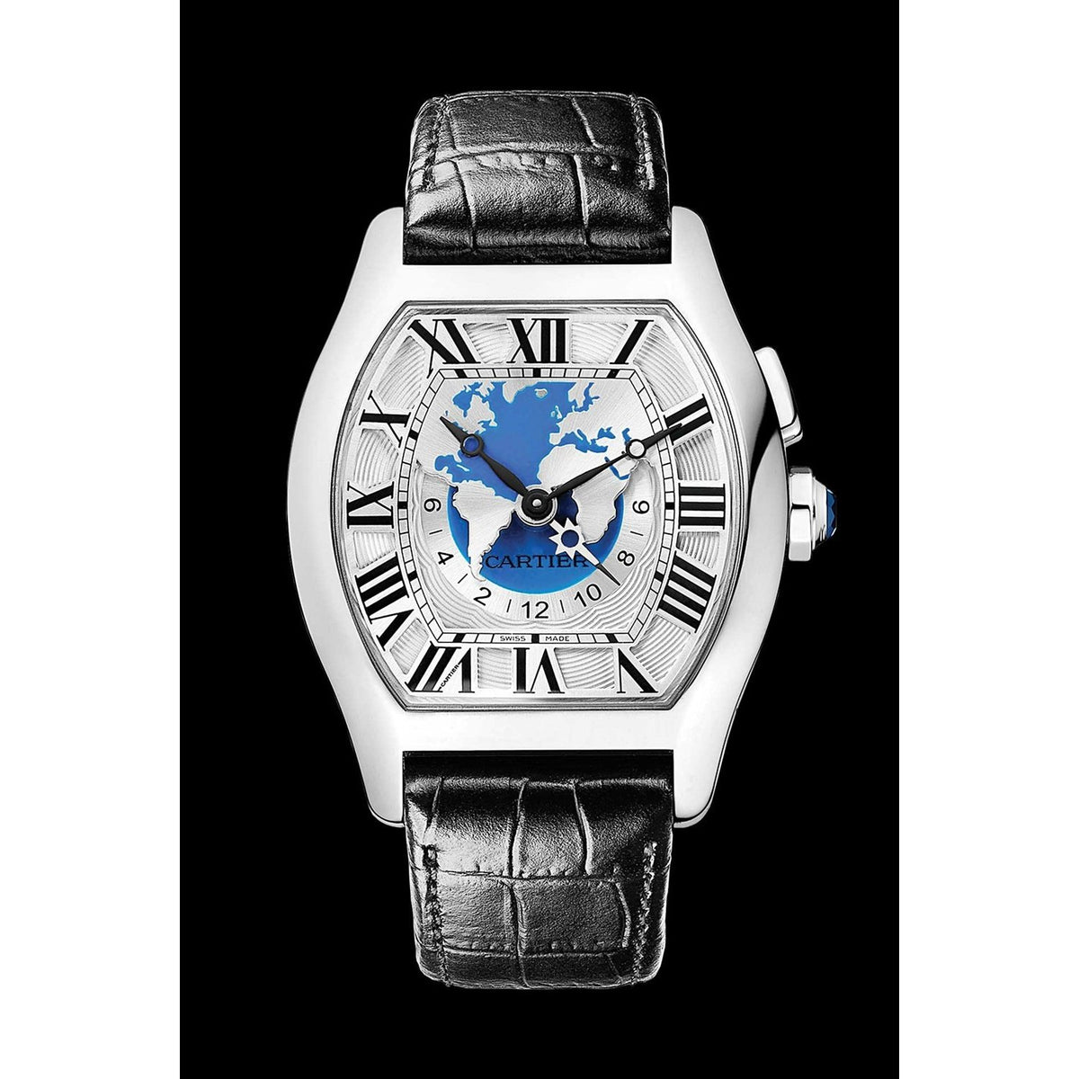 Cartier Men's W1580050 Tortue Black Leather Watch