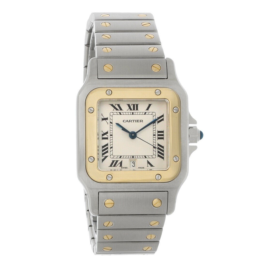 Cartier Men&#39;s W20011C4 Santos Two-Tone 18kt Gold and Stainless Steel Watch