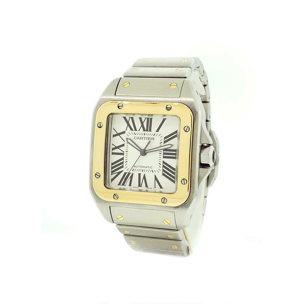 Cartier Men&#39;s W200728G Santos 100 Two-Tone 18kt Gold and Stainless Steel Watch