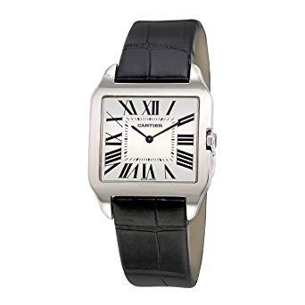 Cartier Women&#39;s W2009451 Santos Black Leather Watch