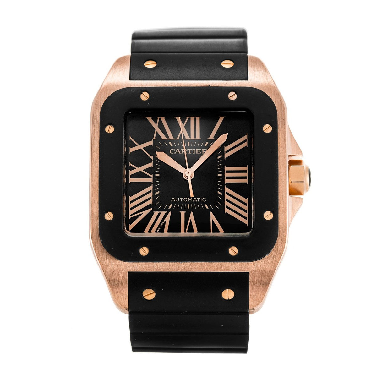 Cartier Men's W20124U2 Santos Black Rubber Watch