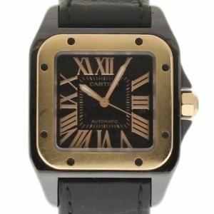 Cartier Unisex W2020007 Santos Black Fabric Watch