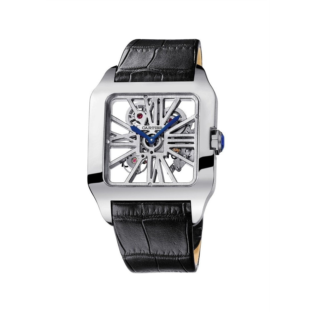 Cartier Men's W2020033 Santos Black Leather Watch