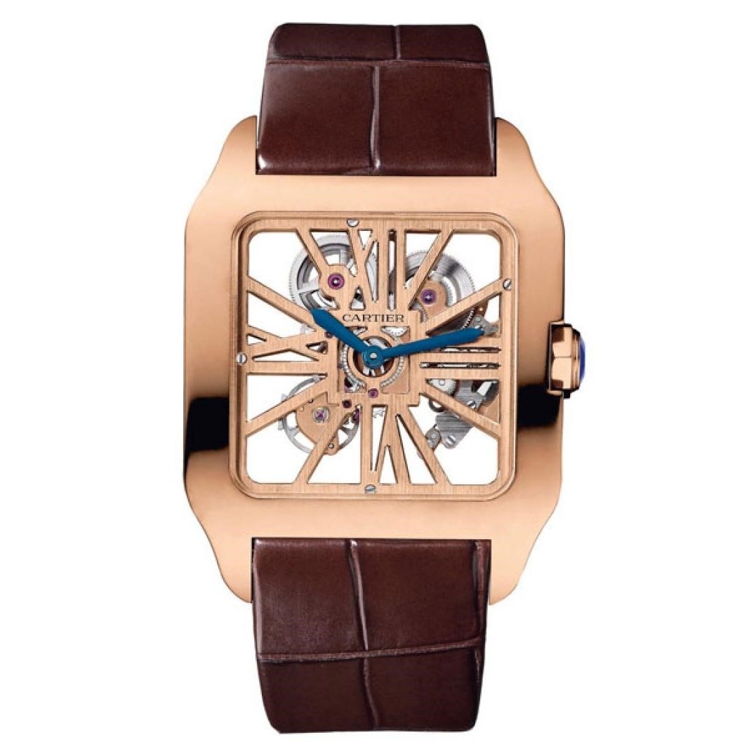 Cartier Men's W2020057 Santos Brown Leather Watch