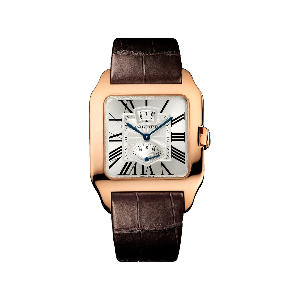 Cartier Men's W2020067 Santos Brown Leather Watch