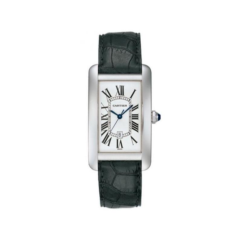 Cartier Men&#39;s W2603256 Tank Black Leather Watch