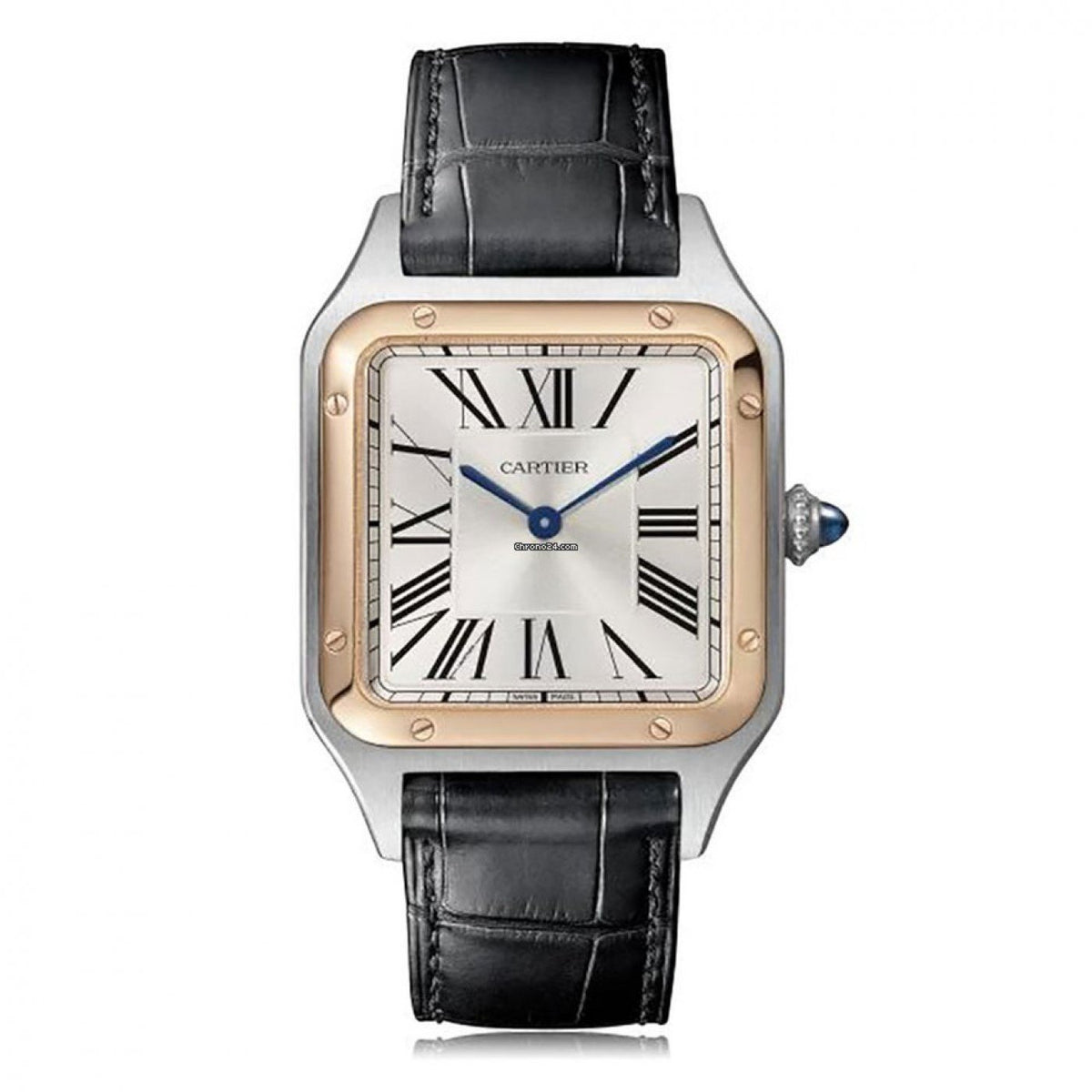 Cartier Men&#39;s W2SA0011 Santos-Dumont Black Leather Watch