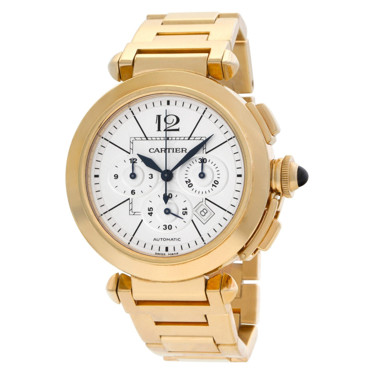 Cartier Men's W30201H9 Pasha Chronograph Gold-Tone 18kt Gold Watch