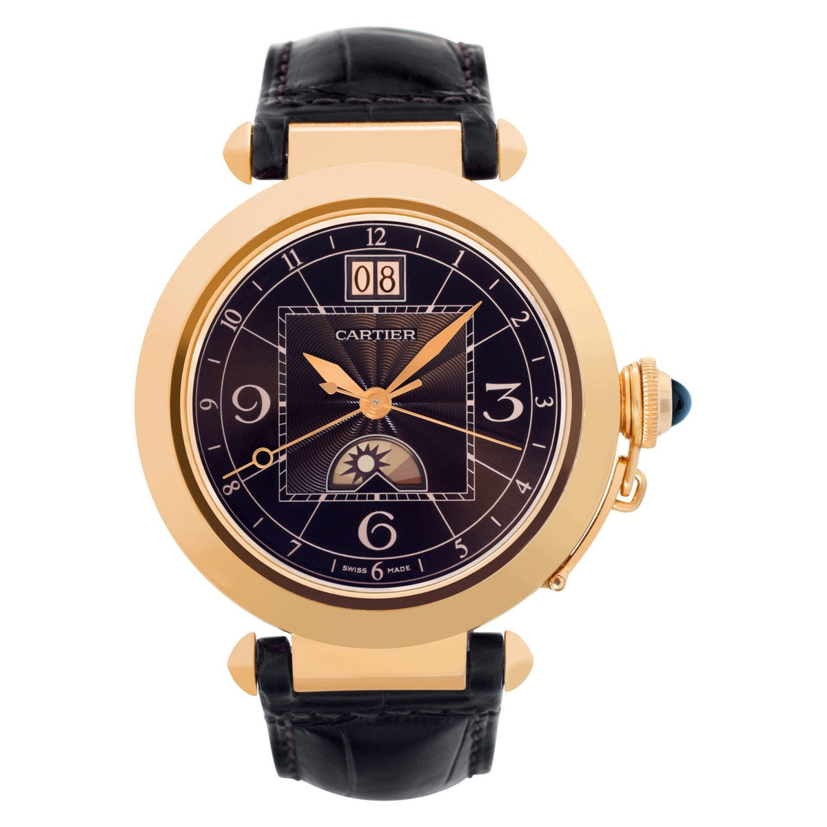 Cartier Men's W3030001 Pasha Brown Leather Watch