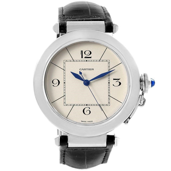 Cartier Men's W3107255 Pasha Black Leather Watch - Bezali