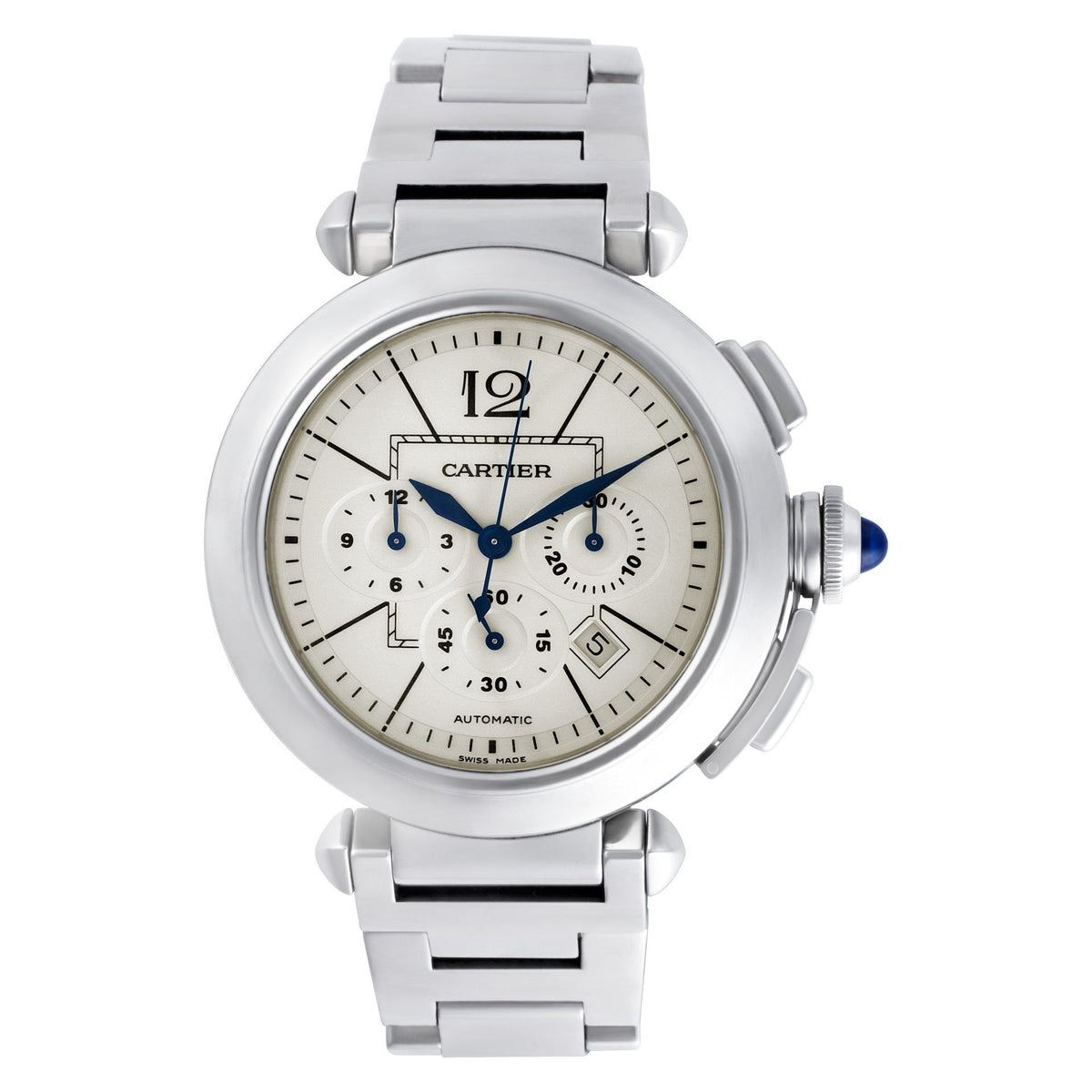 Cartier Men's W31085M7 Pasha Chronograph Stainless Steel Watch