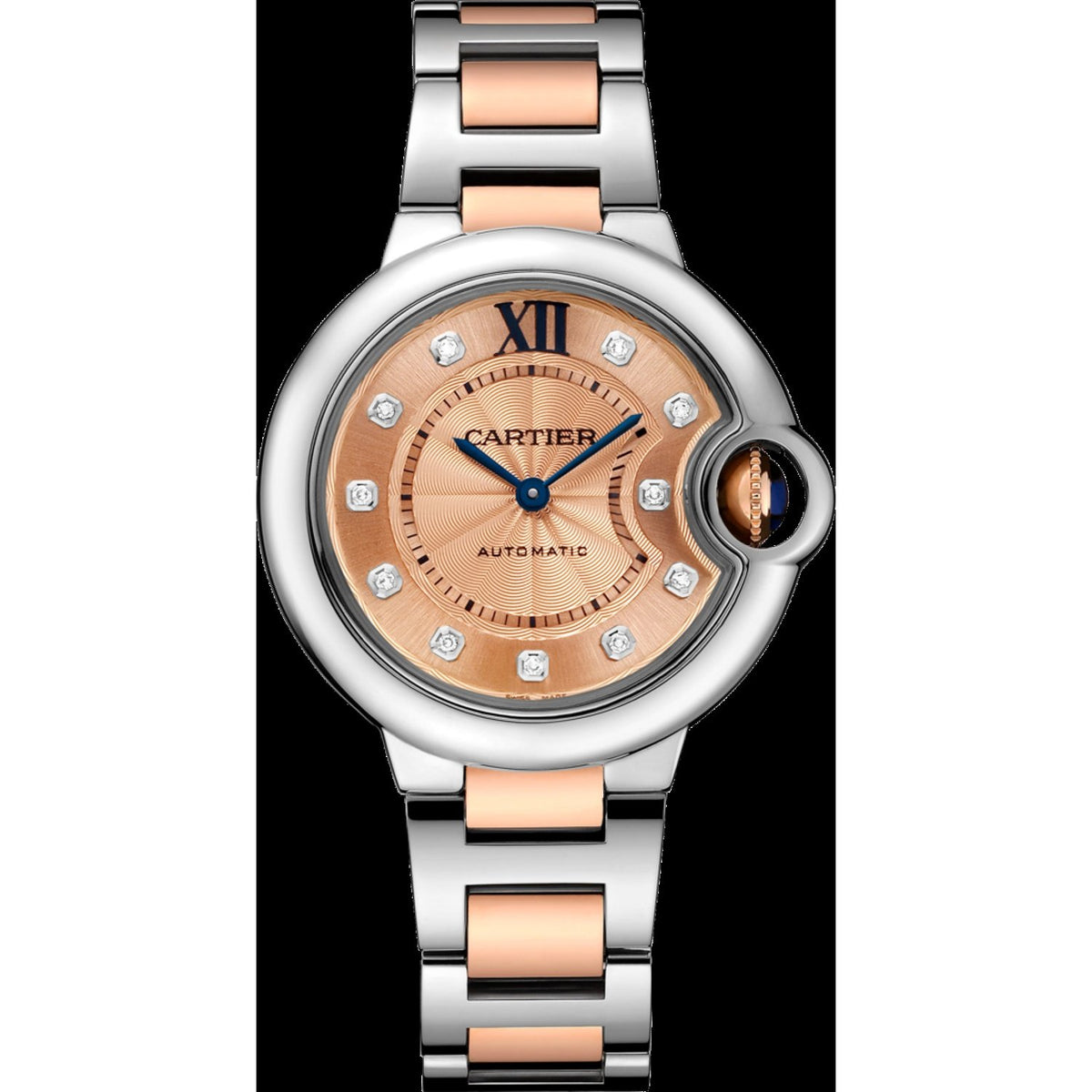 Cartier Women's W3BB0002 Ballon Bleu Diamonds Two-Tone Rose Gold-Tone Stainless Steel Watch