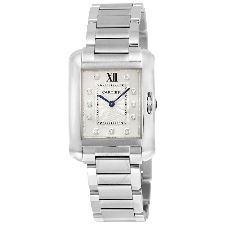 Cartier Women&#39;s W4TA0004 Tank Diamond Stainless Steel Watch