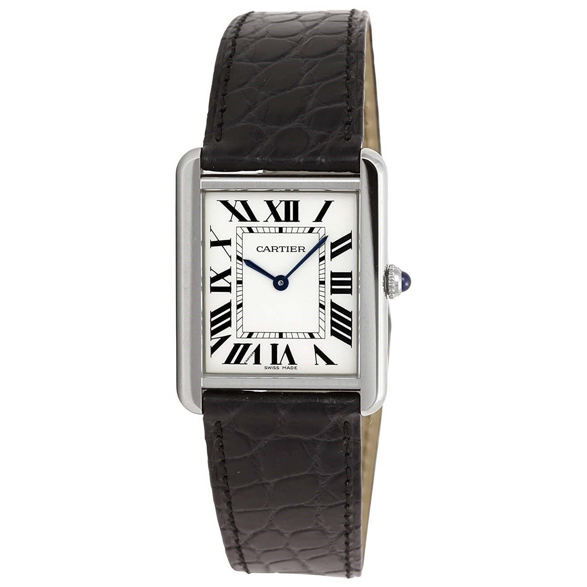 Cartier Men&#39;s W5200003 Tank Solo Black Leather Watch