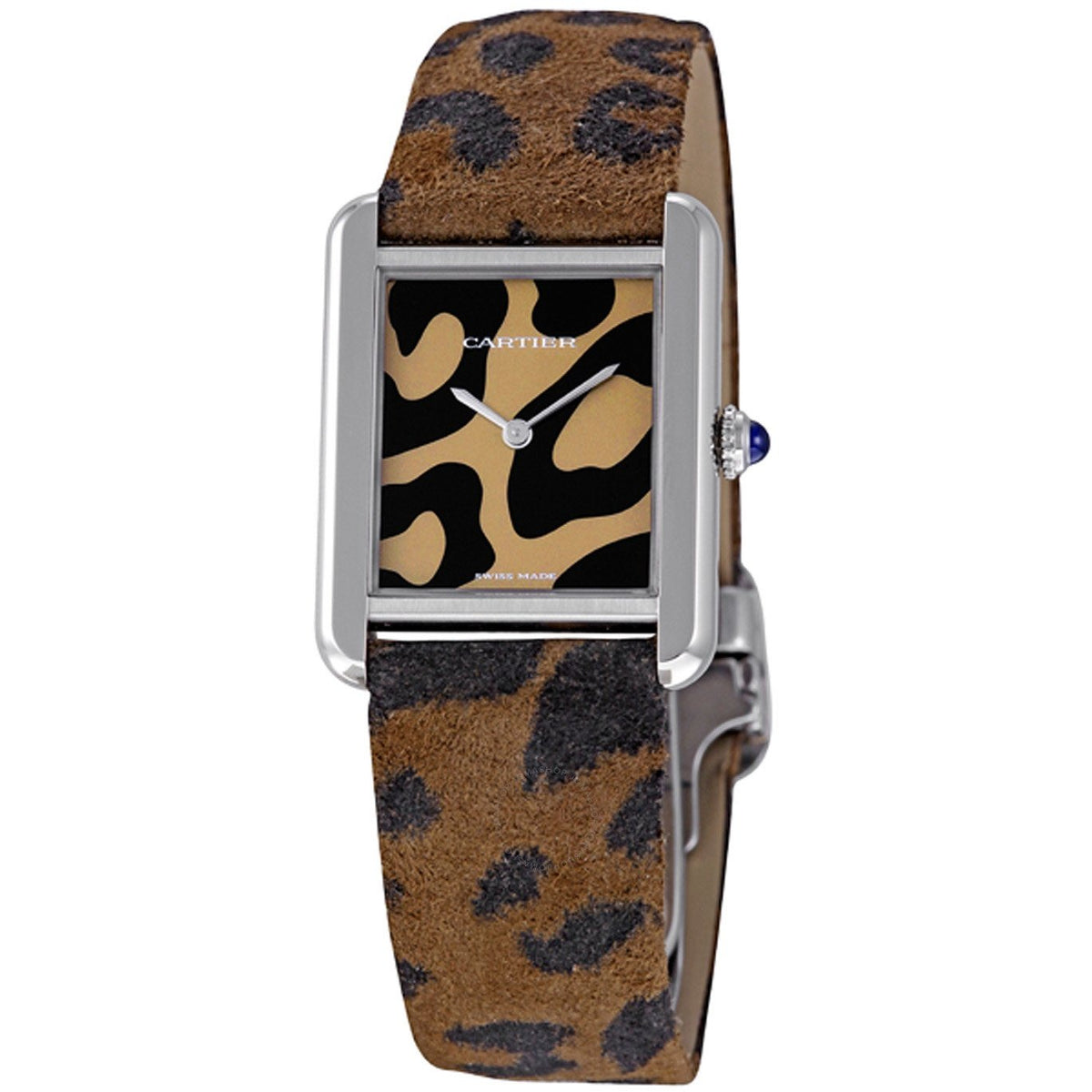 Cartier Women&#39;s W5200015 Tank Solo Panther Pattern Leather Watch