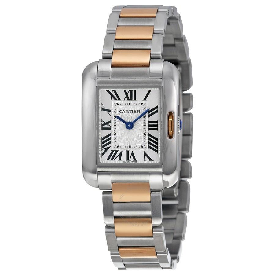 Cartier Women&#39;s W5310019 Tank Anglaise Small 18kt Rose Gold Two-Tone Stainless Steel Watch