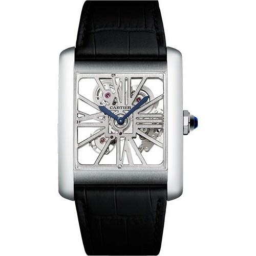 Cartier Men's W5310026 Tank Black Leather Watch