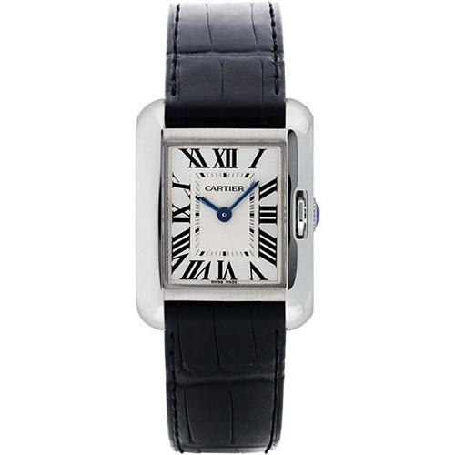 Cartier Men's W5310033 Tank Black Leather Watch