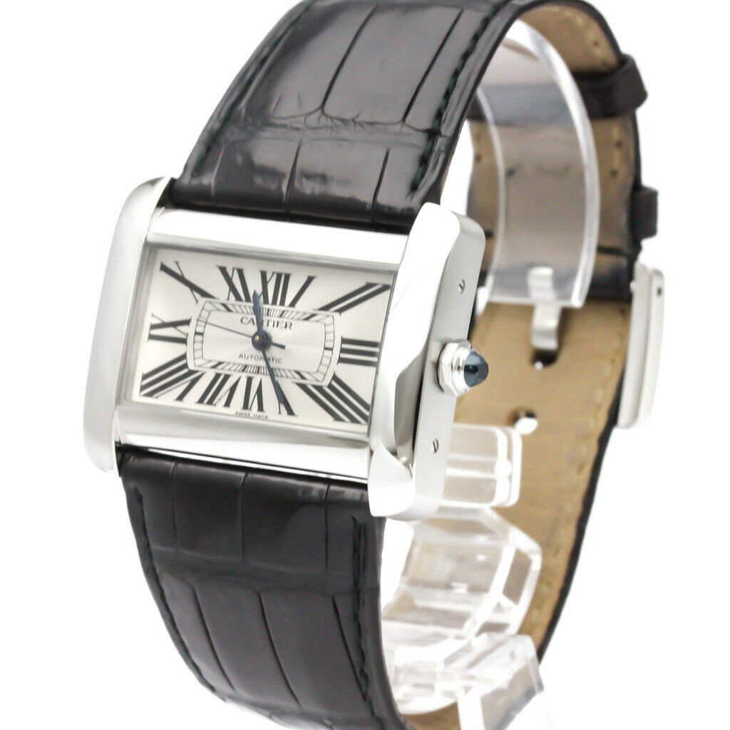 Cartier Men's W6300755 Tank Black Leather Watch